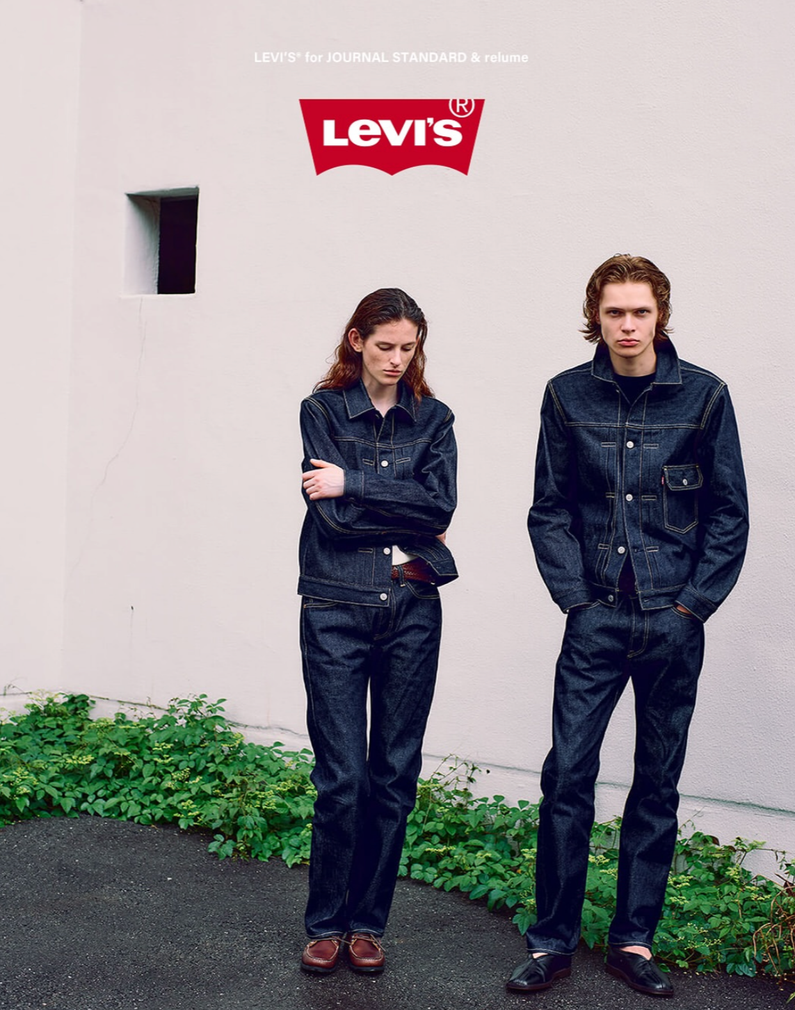 LEVI’S JOURNAL STANDARD relume ブラックデニム JOURNAL STANDARD relume MENSのコーディネートスナップ（KAZUMA