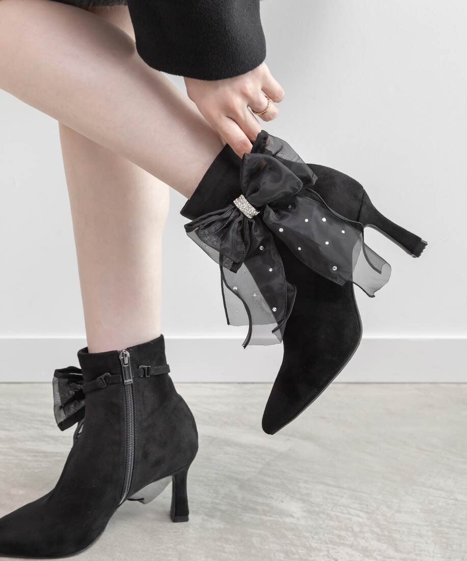 RANDA リボンシアーショートブーツ アイボリー 2WAY シアーリボンショートブーツRANDA公式サイト