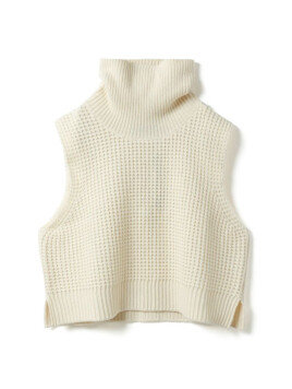 ワッフルハイネックベスト