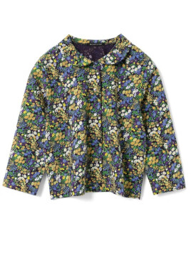 フラワープリントラウンドカラーカーディガン