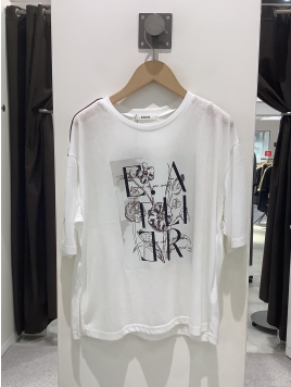 ショルダーパイピングプリントTシャツ