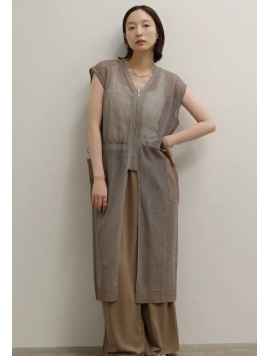 グリッターラメメッシュロングジレ