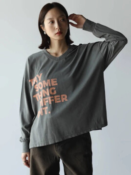 ロゴプリントワイドTシャツ