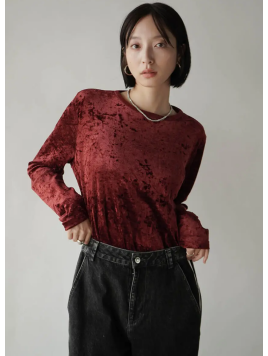 ベロアロングスリーブプルオーバー