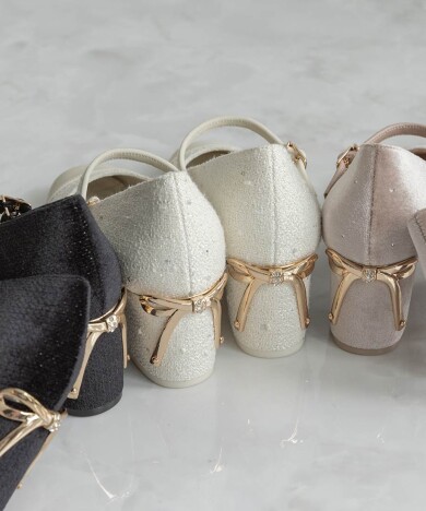 【Ribbon Collection】バックリボンストラップパンプス