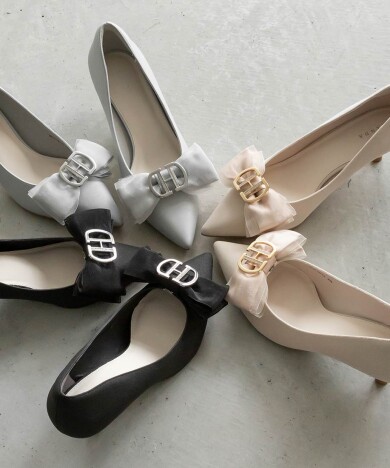 2WAY シアーシフォンリボンパンプス