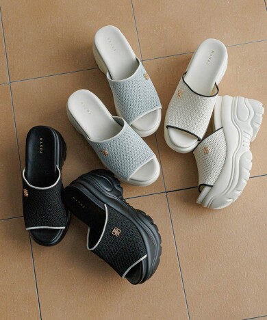 ニットボリュームソールサンダル