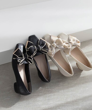 ビッグリボンデザインローファー