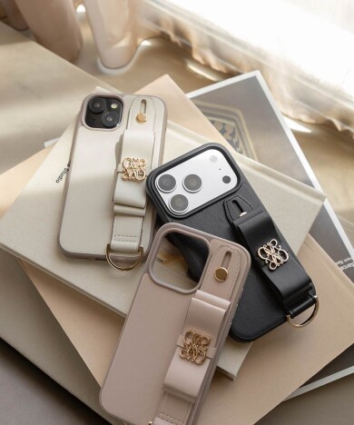 モノグラムリボンデザインスマートフォンケース