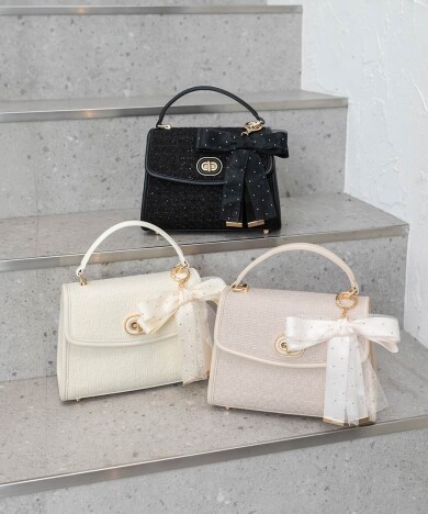 2WAY リボンチャームハンドバッグ