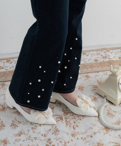 “FLUFFY COLLECTION”　2WAY ファーリボンパーツパンプス