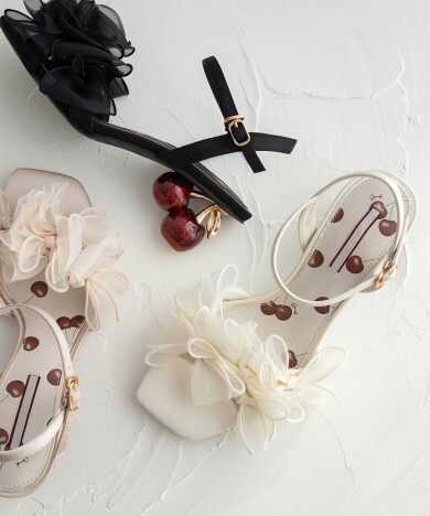 【Cherry＆Strawberry】チェリーヒールストラップサンダル