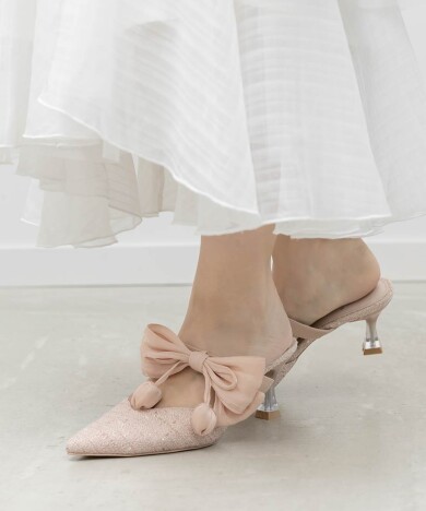 2WAY チューリップリボンミュールパンプス