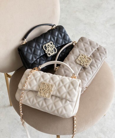 2WAY モノグラムビジューキルティングバッグ