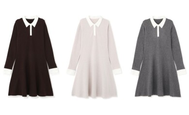 『シャツカラーミニニットワンピース』好評発売中!!