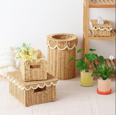 スカラップデザインがかわいらしく、生活感を隠せる収納アイテムをご紹介します🤎 　