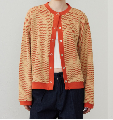 ニットジャガードカーディガン