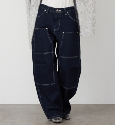 大人のワークパンツ　ダブルニーデニム