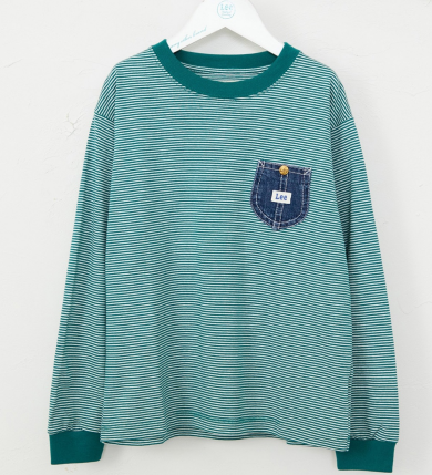 キッズ デニムポケット長袖Tシャツ