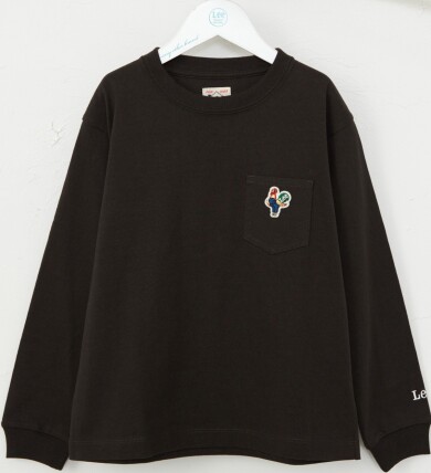 キッズ ワッペンポケット長袖Tシャツ/ロンT