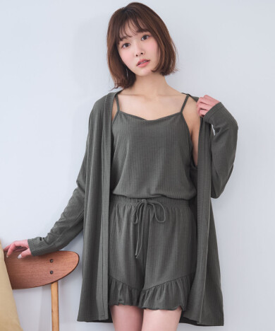 リブフリル ショートパンツ 3点セット