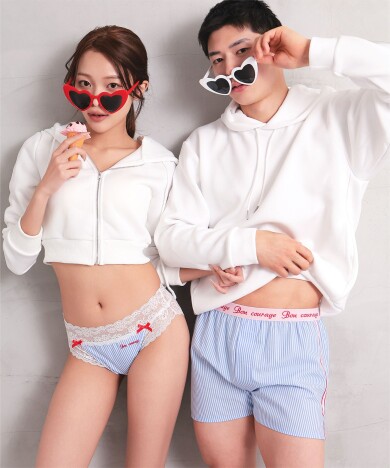 リンクペア ストライプ プレーンショーツ・トランクス メンズショーツ