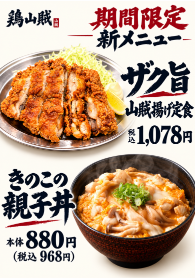 秋の新メニューのお知らせ
