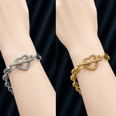 Heart anker chain bracelet