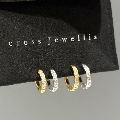 Cz small hoop earring