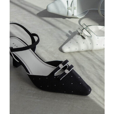 ミニリボンアンクルストラップパンプス