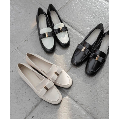 晴雨兼用 クラシックリボンローファー