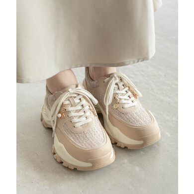 2WAY チャーム付きツイードスニーカー