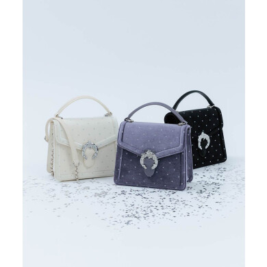 【Holiday Collection】2WAY スタームーンベロアハンドバッグ