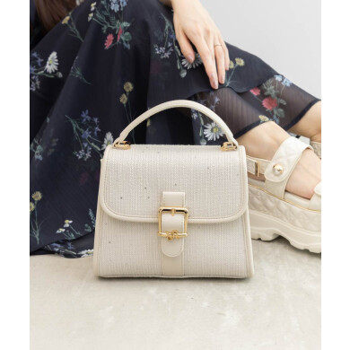 2WAY モノグラムバックルハンドバッグ