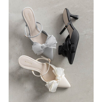 2WAY シアーリボンミュールパンプス