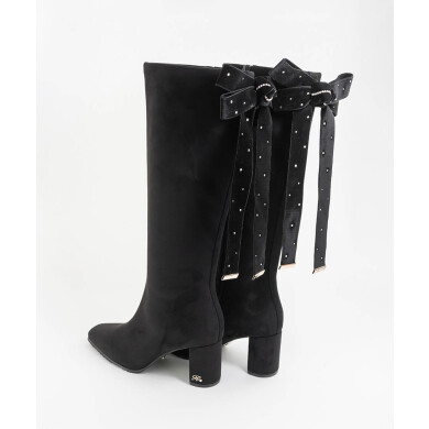 【Holiday Collection】晴雨兼用 2WAY ビジューベロアリボンロングブーツ