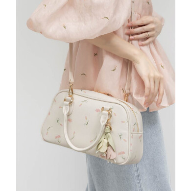 2WAY チューリップ柄ハンドバッグ