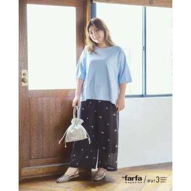 ルーズに見せない絶妙シルエットで魅せるリラクシーフェミニンを野呂佳代さんがお届け。