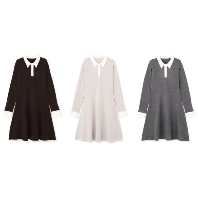 『シャツカラーミニニットワンピース』好評発売中！！