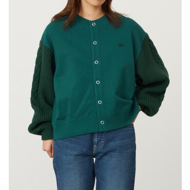 ニットパネルスウェットカーディガン