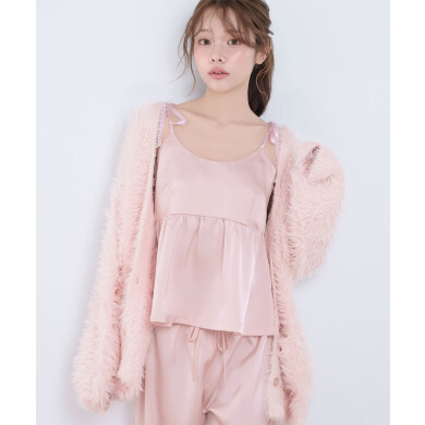 《新色入荷》シャギーニット カーディガン付き ロングパンツ 3点セット