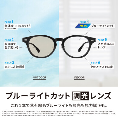 これ1本でALL OK！Zoffのブルーライトカット機能付き調光レンズ