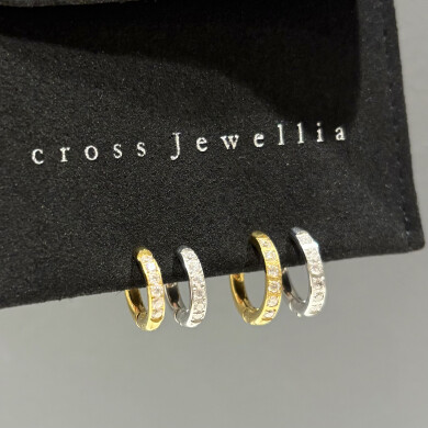 Cz small hoop earring