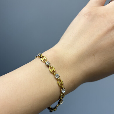 Cz oval chain bracelet